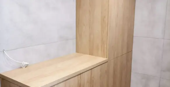 Zabudowa łazienkowa z piecem